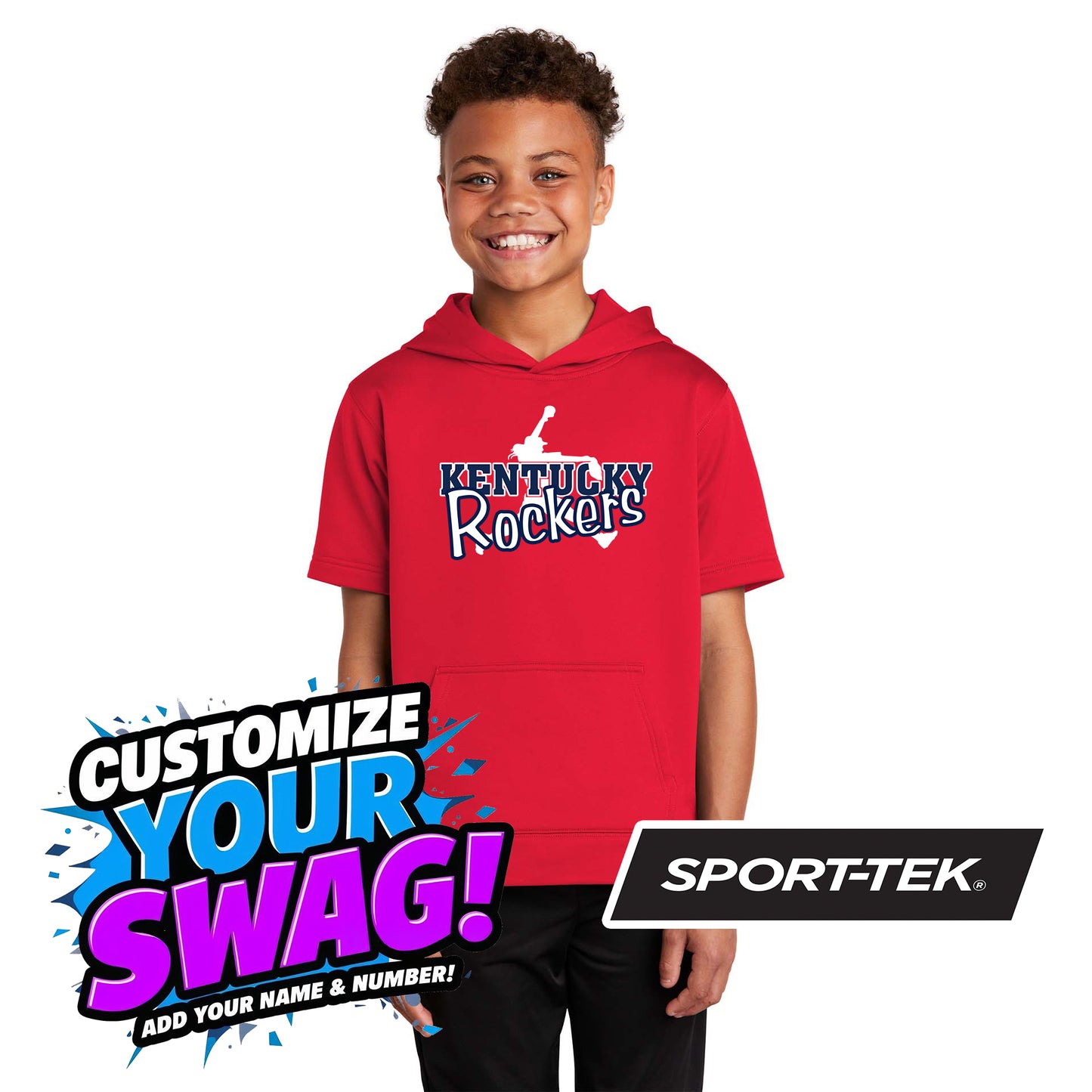Sport-Tek Youth Sport-Wick Fleece Short Sleeve Hooded Pullover YST251 - KY Rockers Softball