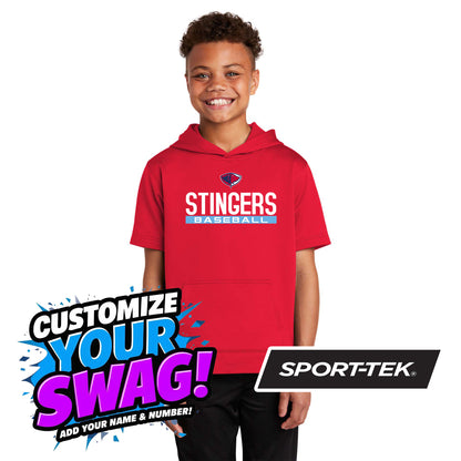Sport-Tek Youth Sport-Wick Fleece Short Sleeve Hooded Pullover YST251 - Pasco Stingers Baseball