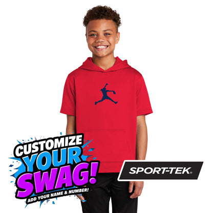 Sport-Tek Youth Sport-Wick Fleece Short Sleeve Hooded Pullover YST251 - KY Rockers Softball