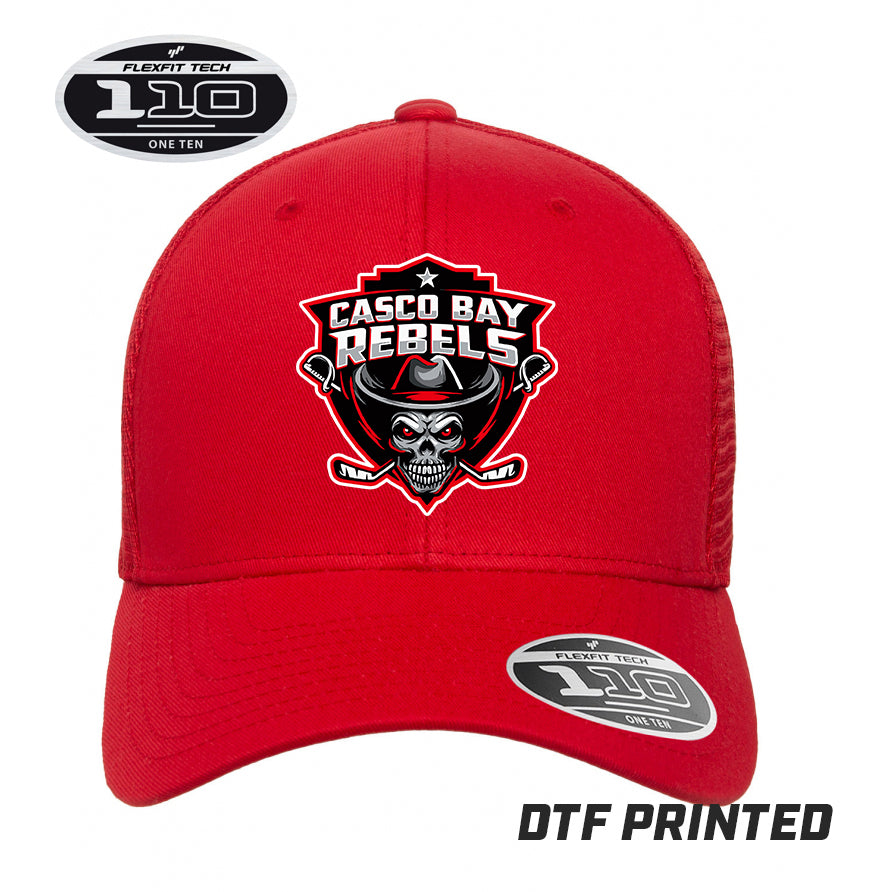 Flexfit 110M Adult 110reg Mesh Cap DTF PRINTED - Casco Bay Rebels Hockey