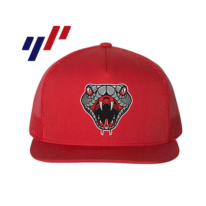 Yupoong 6006 Adult 5-Panel Classic Trucker Hat - DTF PRINTED - Black Creek Cottonmouths
