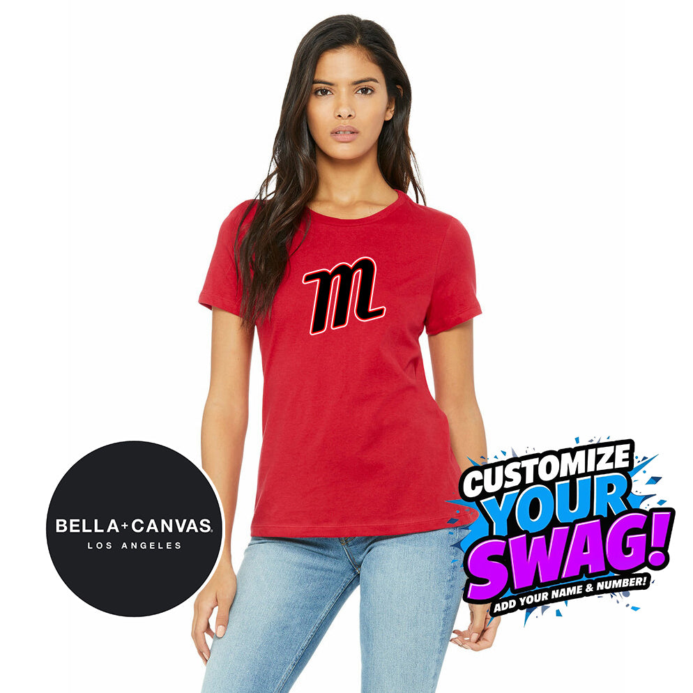 Bella + Canvas B6400 Women's Relaxed Jersey Short-Sleeve T-Shirt - SYA Mets "M" Logo
