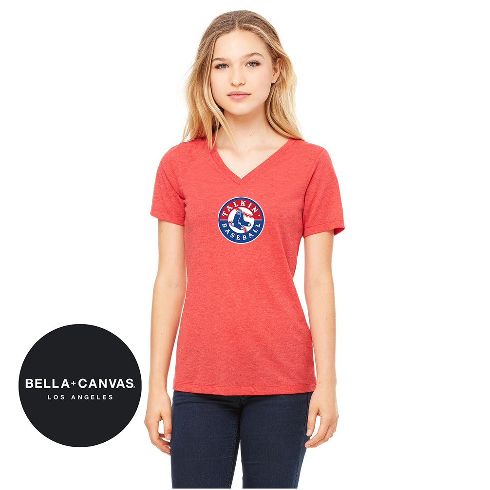 Bella + Canvas 6415 Ladies' Relaxed Triblend V-Neck T-Shirt - Talkin Baseball