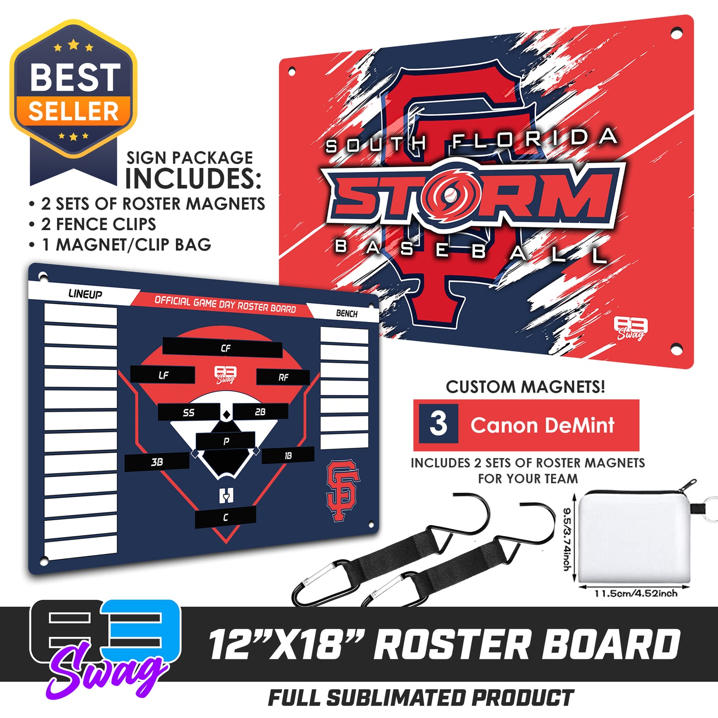 Custom Baseball/Softball Team Roster Board 83Swag