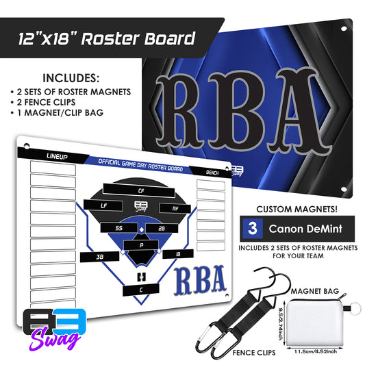 RBA Baseball 2024 Edition - Custom Team Roster Magnetic Board