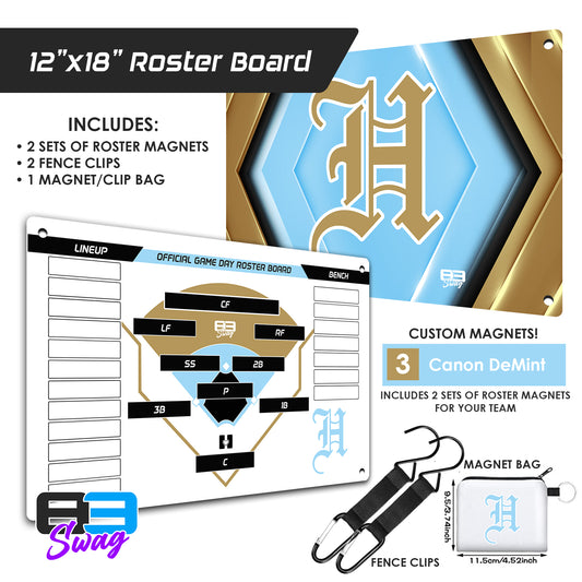 Hard Nose Baseball 2024 - Custom Team Roster Magnetic Board