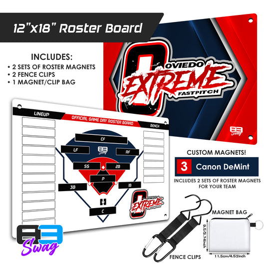 Oviedo Extreme Softball - Custom Team Roster Magnetic Board