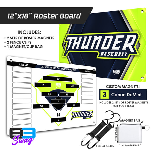 PVAA Thunder 2024 Edition - Custom Team Roster Magnetic Board