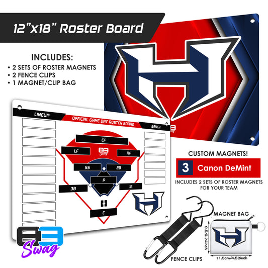 Macclenny Hawks Baseball - Custom Team Roster Magnetic Board