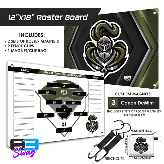 Crusaders Baseball - Custom Team Roster Magnetic Board