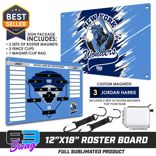 Custom Team Roster Magnetic Board - New York Wonders