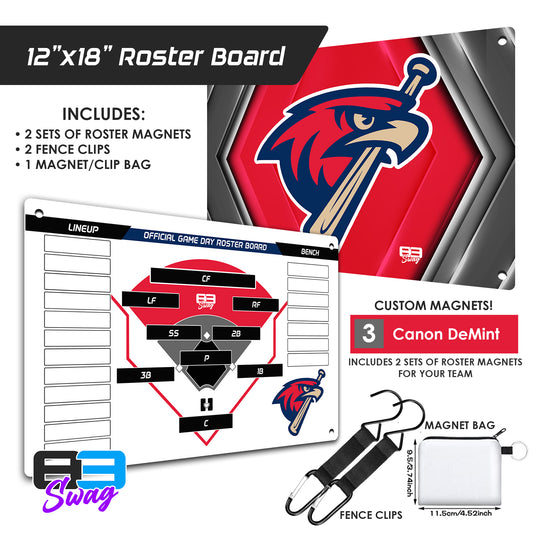 MSA Redtails Baseball 2024 Edition - Custom Team Roster Magnetic Board