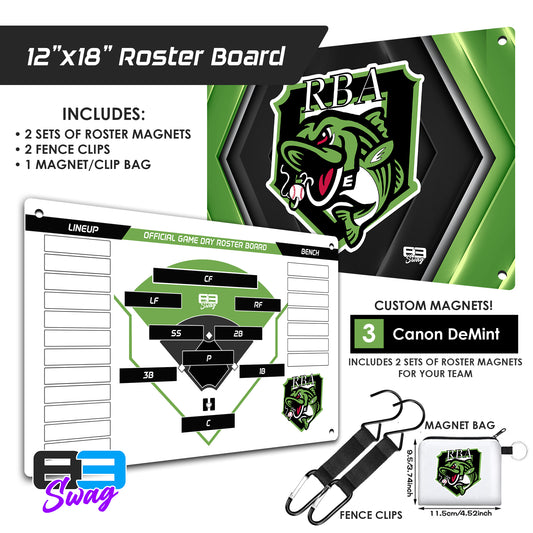 RBA Stripers Baseball - Custom Team Roster Magnetic Board
