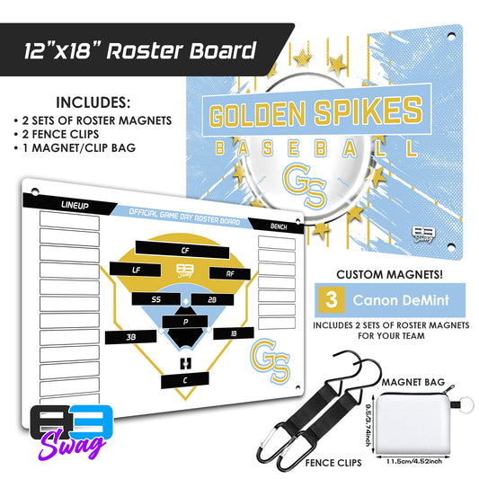 Golden Spikes Baseball 2024 Edition - Custom Team Roster Magnetic Board