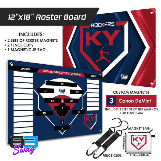 KY Rockers Softball - Custom Team Roster Magnetic Board