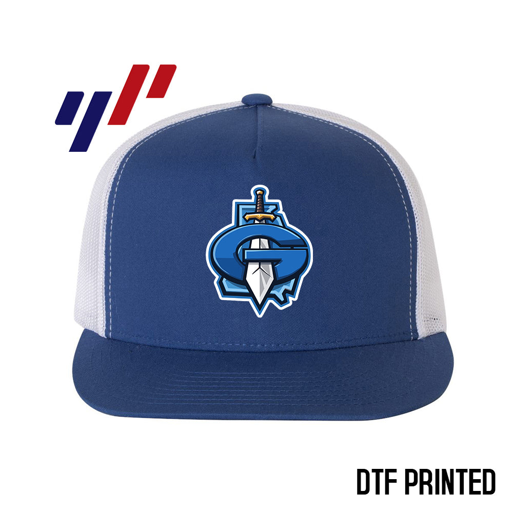 Yupoong 6006 Adult 5-Panel Classic Trucker Hat - DTF PRINTED - Georgia Titans Elite Baseball
