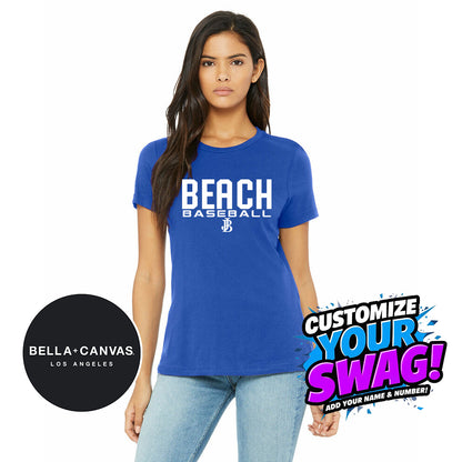Bella + Canvas B6400 Women's Relaxed Jersey Short-Sleeve T-Shirt - Jax Beach Baseball