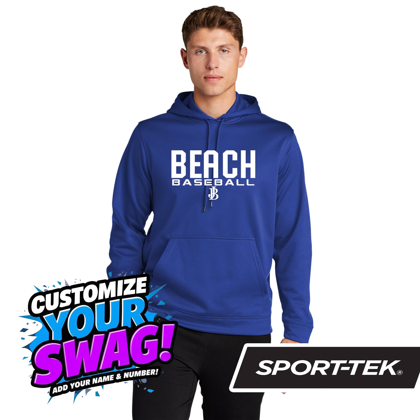 Sport-Tek Sport-Wick Fleece Hooded Pullover - Jax Beach Baseball