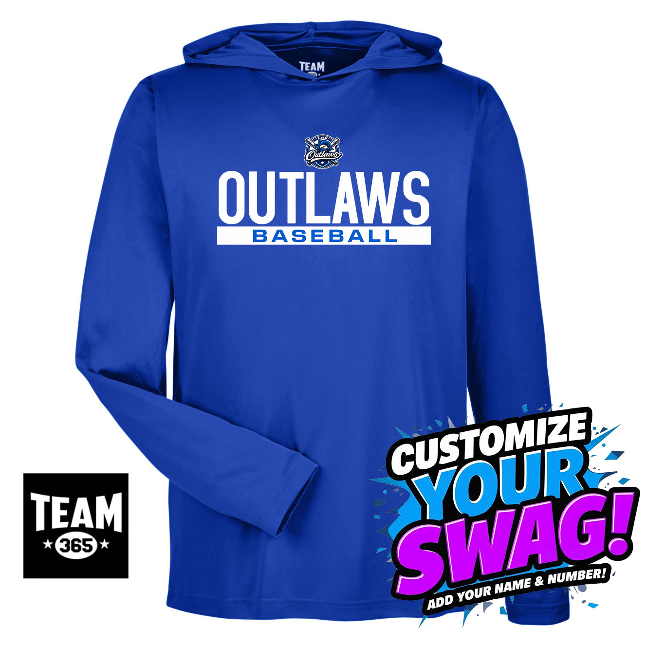 Team 365 Youth & Men's Zone Performance Hoodie - LBK Outlaws Baseball