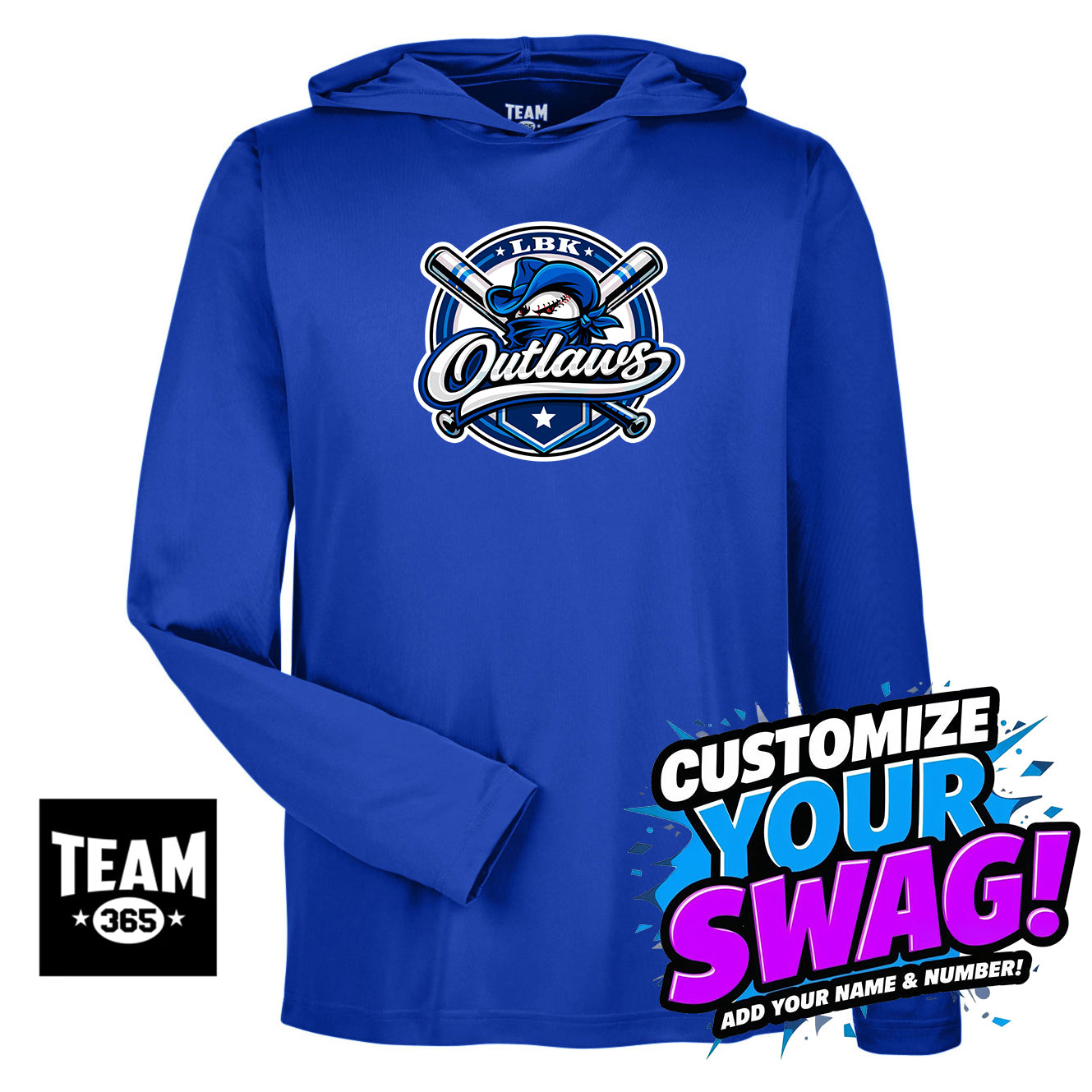 Team 365 Youth & Men's Zone Performance Hoodie - LBK Outlaws Baseball