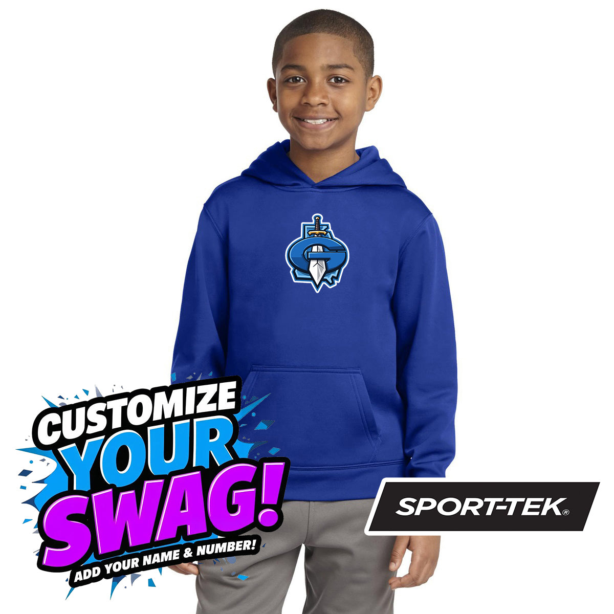 Sport-Tek Youth Sport-Wick Fleece Hooded Pullover YST244 - Georgia Titans Elite Baseball