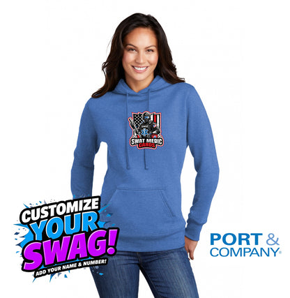 Port & Company Women's Core Fleece Pullover Hooded Sweatshirt LPC78H - Swat Medic Cards