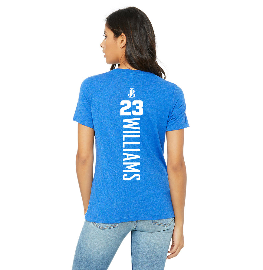 Bella + Canvas 6415 Ladies' Relaxed Triblend V-Neck T-Shirt - Jax Beach Baseball