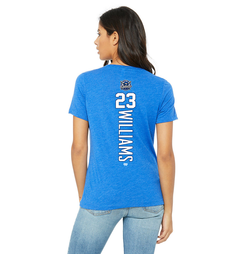 Bella + Canvas 6415 Ladies' Relaxed Triblend V-Neck T-Shirt - LBK Outlaws Baseball