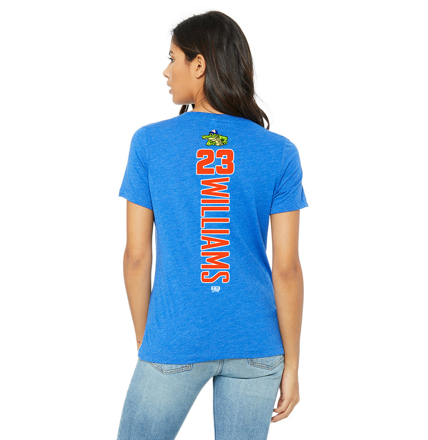Bella + Canvas 6415 Ladies' Relaxed Triblend V-Neck T-Shirt - Palatka TailGators Baseball