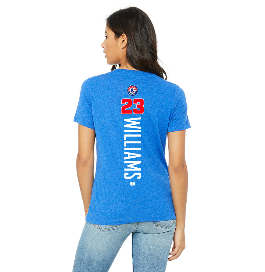 Bella + Canvas 6415 Ladies' Relaxed Triblend V-Neck T-Shirt - Talkin' Baseball