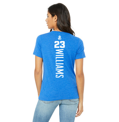 Bella + Canvas 6415 Ladies' Relaxed Triblend V-Neck T-Shirt - Jax Beach Baseball