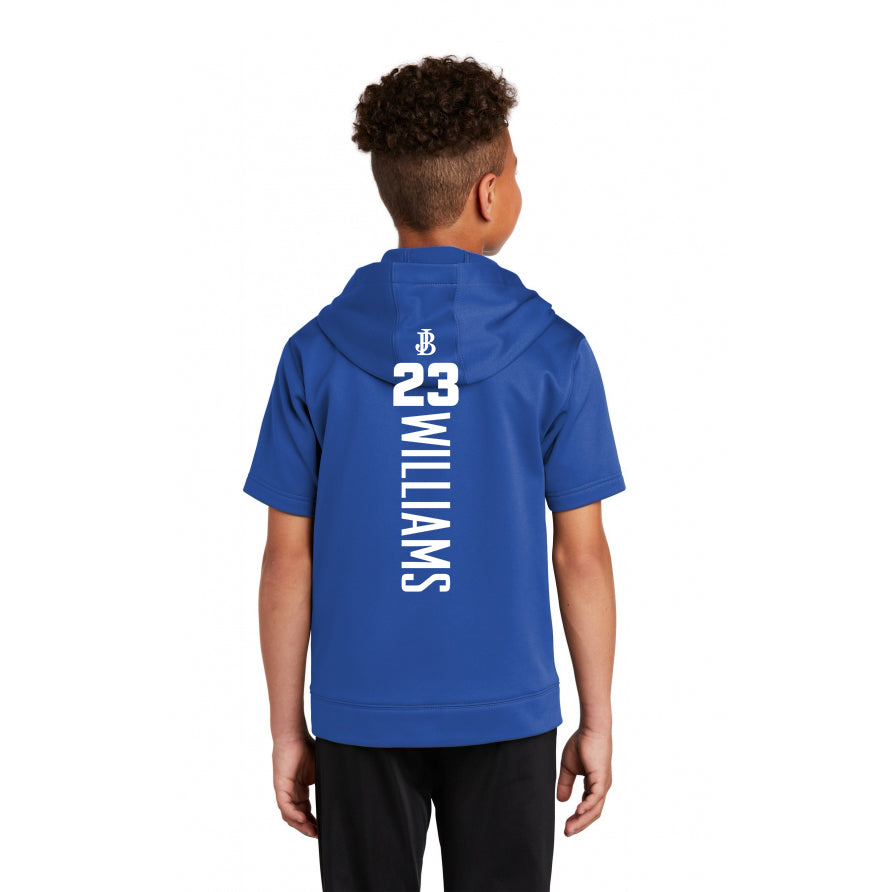 Sport-Tek Youth Sport-Wick Fleece Short Sleeve Hooded Pullover - Jax Beach Baseball