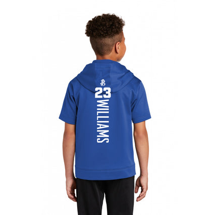 Sport-Tek Youth Sport-Wick Fleece Short Sleeve Hooded Pullover - Jax Beach Baseball
