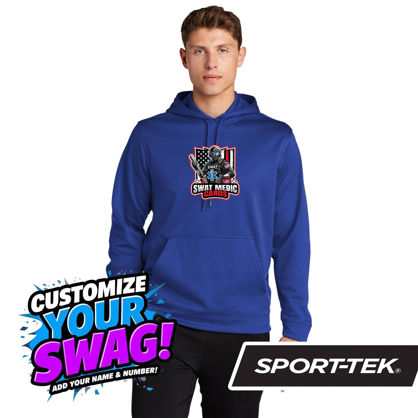 Sport-Tek Sport-Wick Fleece Hooded Pullover F244 - Swat Medic Cards
