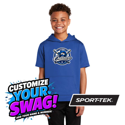 Sport-Tek Youth Sport-Wick Fleece Short Sleeve Hooded Pullover YST251 - LBK Outlaws Baseball