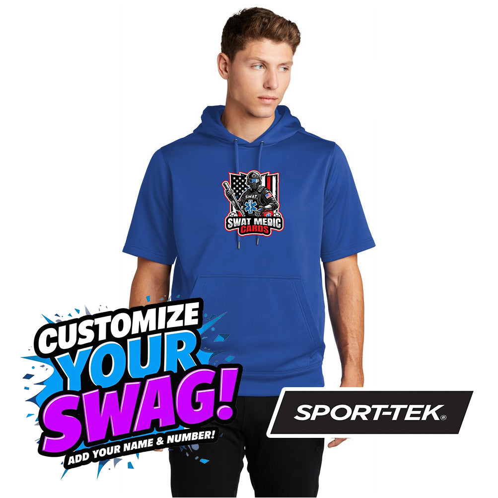 Sport-Tek Sport-Wick Fleece Short Sleeve Hooded Pullover ST251 - Swat Medic Cards