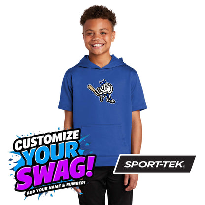 Sport-Tek Youth Sport-Wick Fleece Short Sleeve Hooded Pullover YST251 - JCB Diamond Kings Baseball