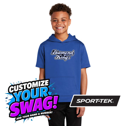 Sport-Tek Youth Sport-Wick Fleece Short Sleeve Hooded Pullover YST251 - JCB Diamond Kings Baseball