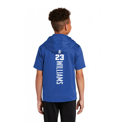 Sport-Tek Youth Sport-Wick Fleece Short Sleeve Hooded Pullover - Jax Beach Baseball