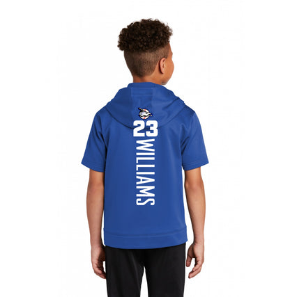 Sport-Tek Youth Sport-Wick Fleece Short Sleeve Hooded Pullover - Jax Beach Baseball