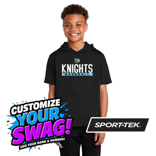 Sport-Tek Youth Sport-Wick Fleece Short Sleeve Hooded Pullover YST251 - Knights Baseball
