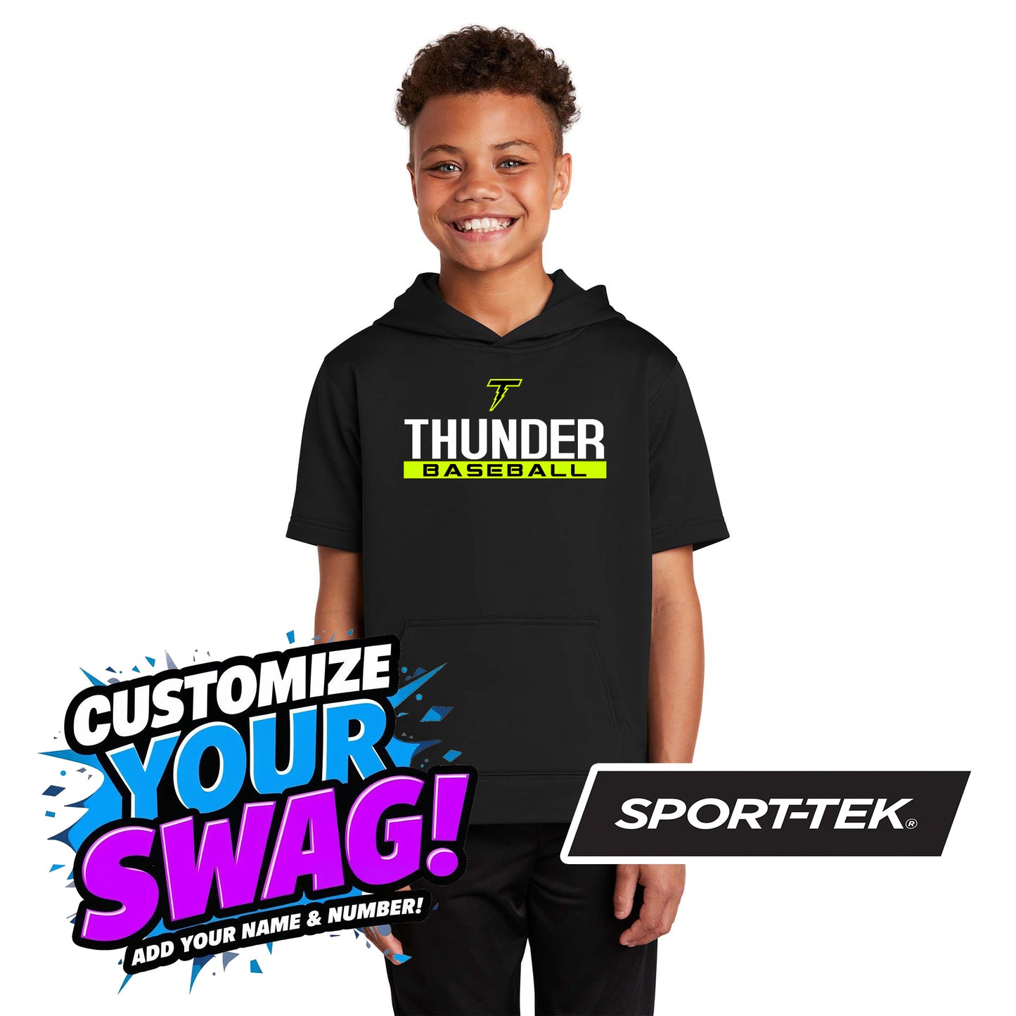 Sport-Tek Youth Sport-Wick Fleece Short Sleeve Hooded Pullover YST251 - Ponte Vedra Thunder Baseball
