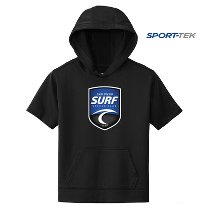 Sport-Tek Youth Sport-Wick Fleece Short Sleeve Hooded Pullover - San Diego Surf Soccer