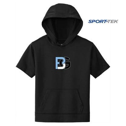 Sport-Tek Youth Sport-Wick Fleece Short Sleeve Hooded Pullover - Lightning Baseball
