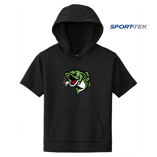 Sport-Tek Youth Sport-Wick Fleece Short Sleeve Hooded Pullover - RBA Stripers Baseball