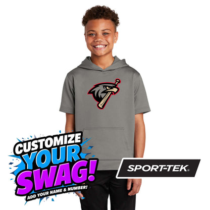 Sport-Tek Youth Sport-Wick Fleece Short Sleeve Hooded Pullover YST251 - MSA Redtails Baseball