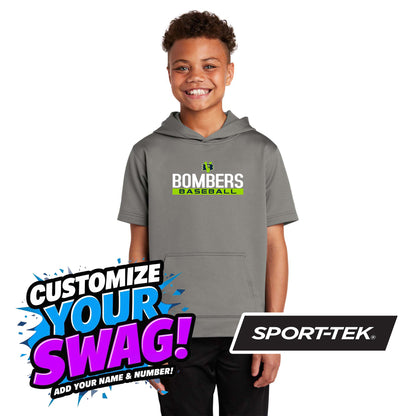 Sport-Tek Youth Sport-Wick Fleece Short Sleeve Hooded Pullover YST251 - VB Bombers Baseball