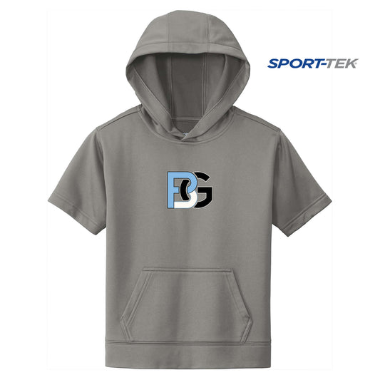 Sport-Tek Youth Sport-Wick Fleece Short Sleeve Hooded Pullover - Lightning Baseball