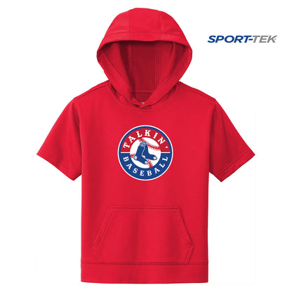 Sport-Tek Youth Sport-Wick Fleece Short Sleeve Hooded Pullover - Talkin Baseball