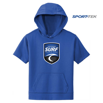 Sport-Tek Youth Sport-Wick Fleece Short Sleeve Hooded Pullover - San Diego Surf Soccer